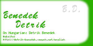 benedek detrik business card